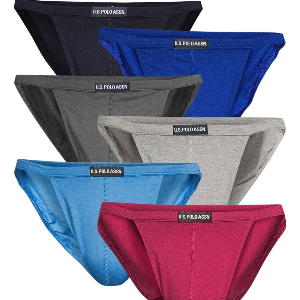 U.S. Polo Assn. Men's Cotton Stretch String Bikini Underwear, 6-Pack
